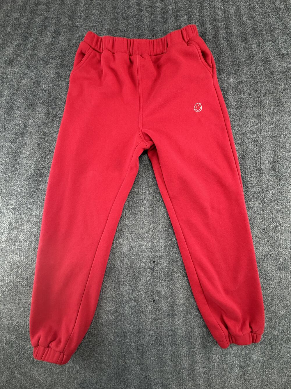 Things Between Pants Womens Medium Red Fleece Sweatpants Smiley Jogger Lounge